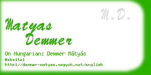 matyas demmer business card